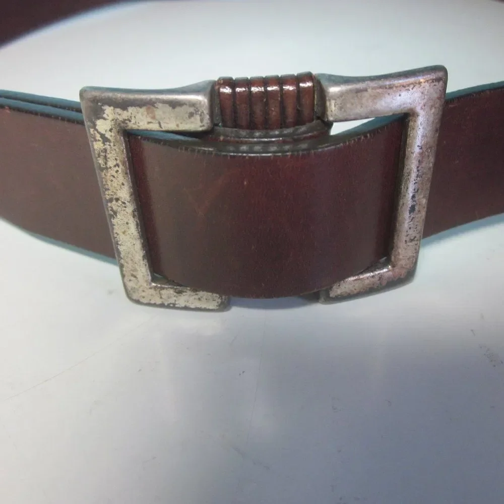 Vintage Belt The Limited Rustic Brown Leather Strap Womens Size M 30-34